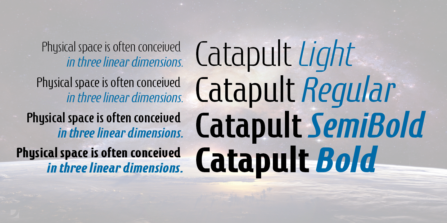 Przykład czcionki Catapult Italic